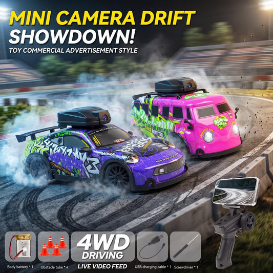 2.4GHz Mini RC Camera Drift Car & Van | 4WD Remote Control Toy