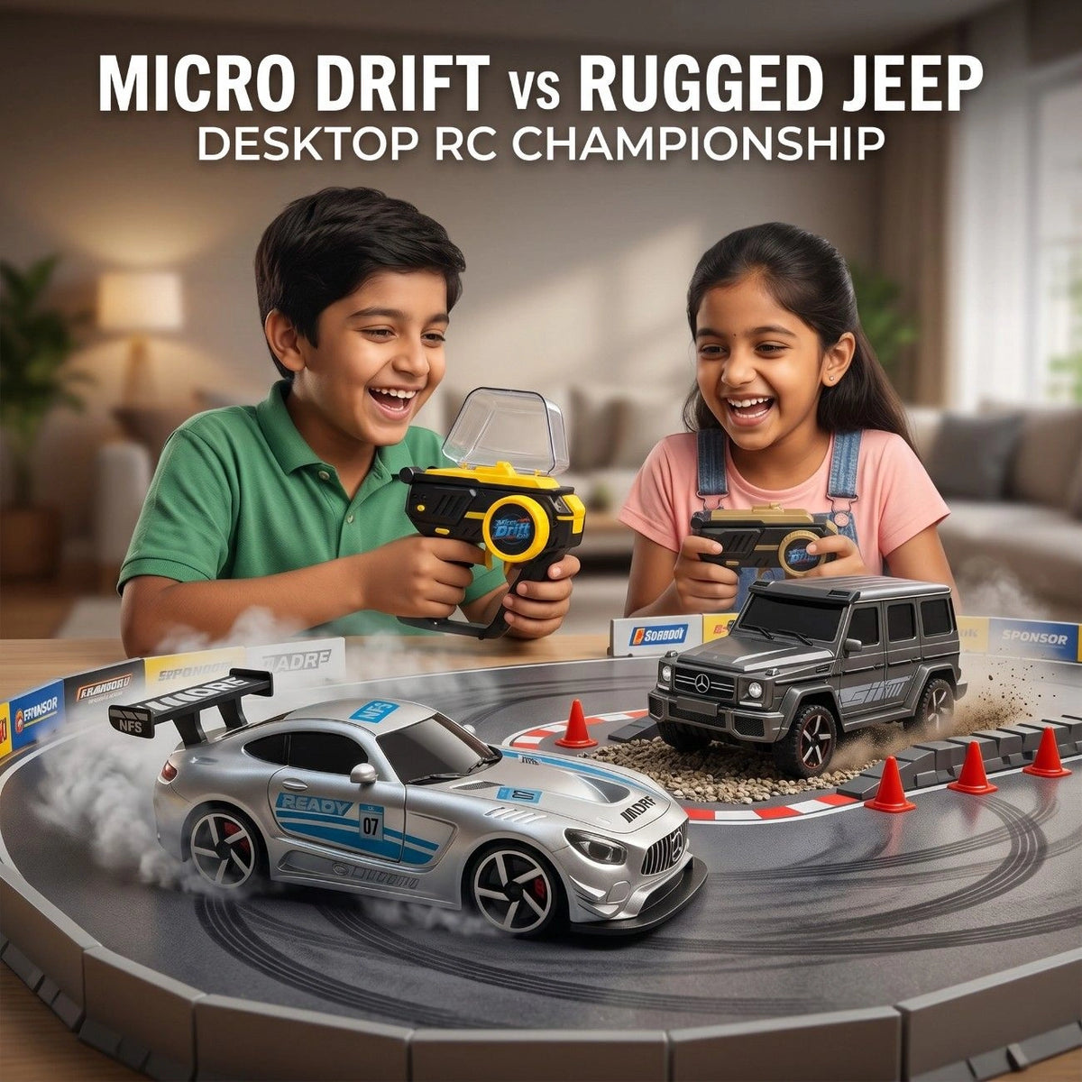 1:64 Micro Drift RC Car – 4WD Mini Desktop Drift Car with App & Remote Control