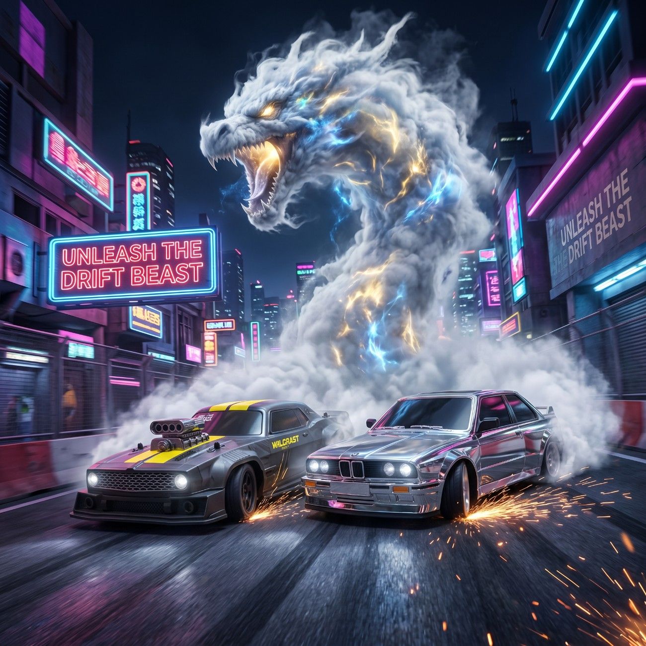 High Speed 50KM/H 1:16 4WD RC Drift Car with Gyro & LED Lights