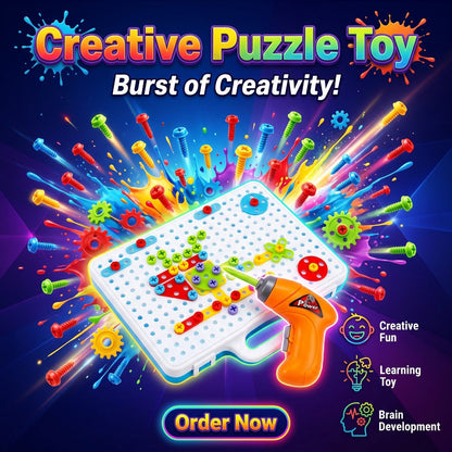 Creative Tool Set Puzzle Toy – DIY Building & Screw Tool STEM Educational Set for Kids