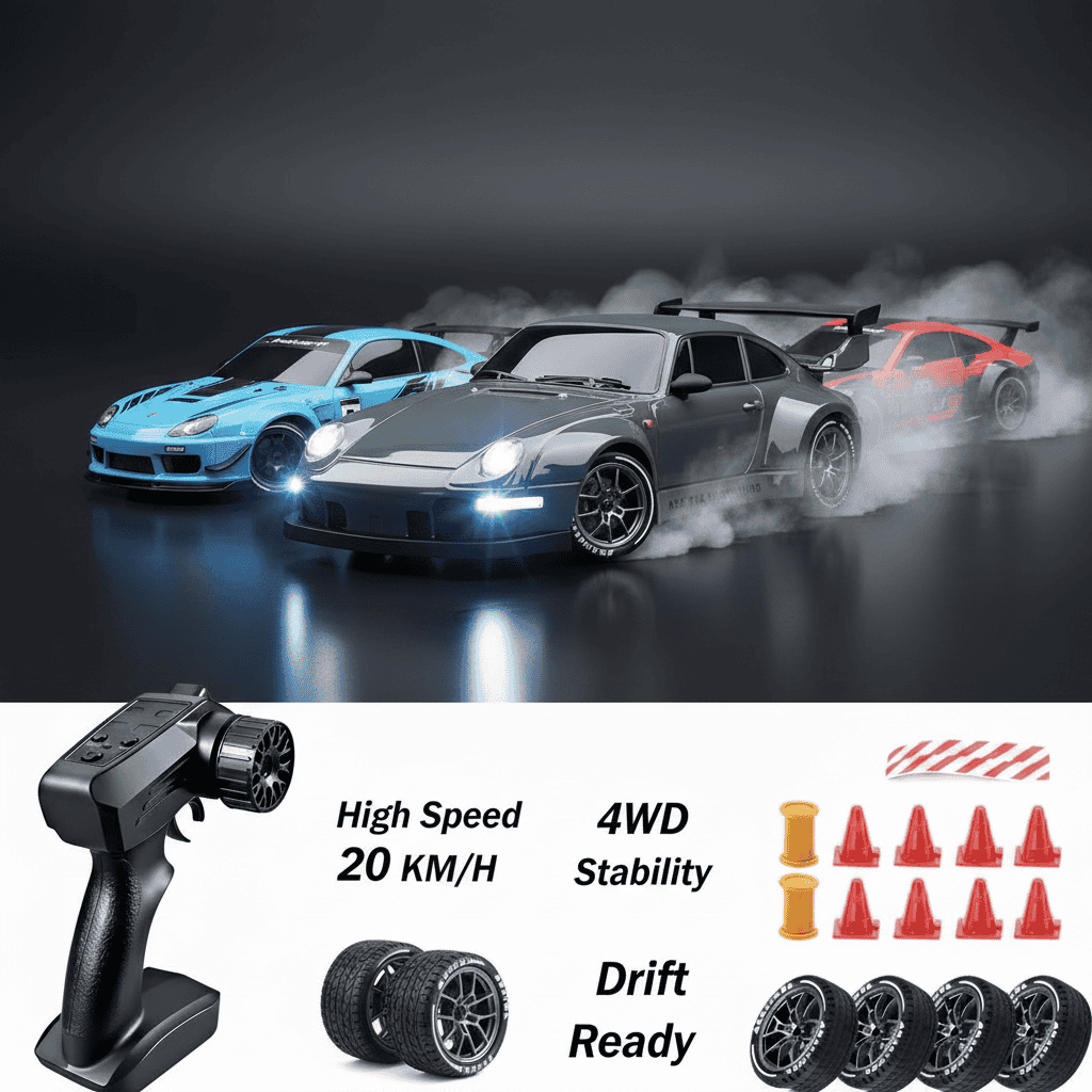 1.24 Scale High-Speed Porsche 4WD RC Drift Car 20KMH