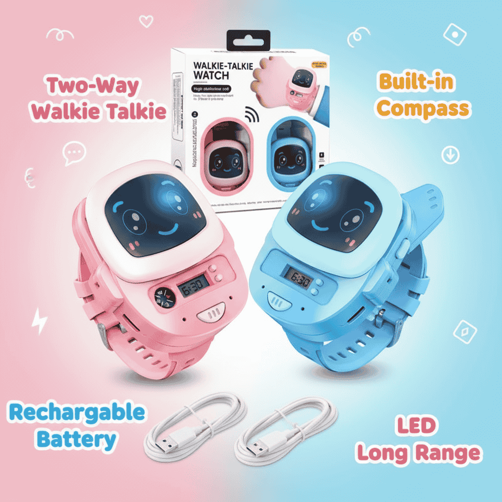 Kids Walkie Talkie Watch – Two-Way Radio with Flashlight & Compass