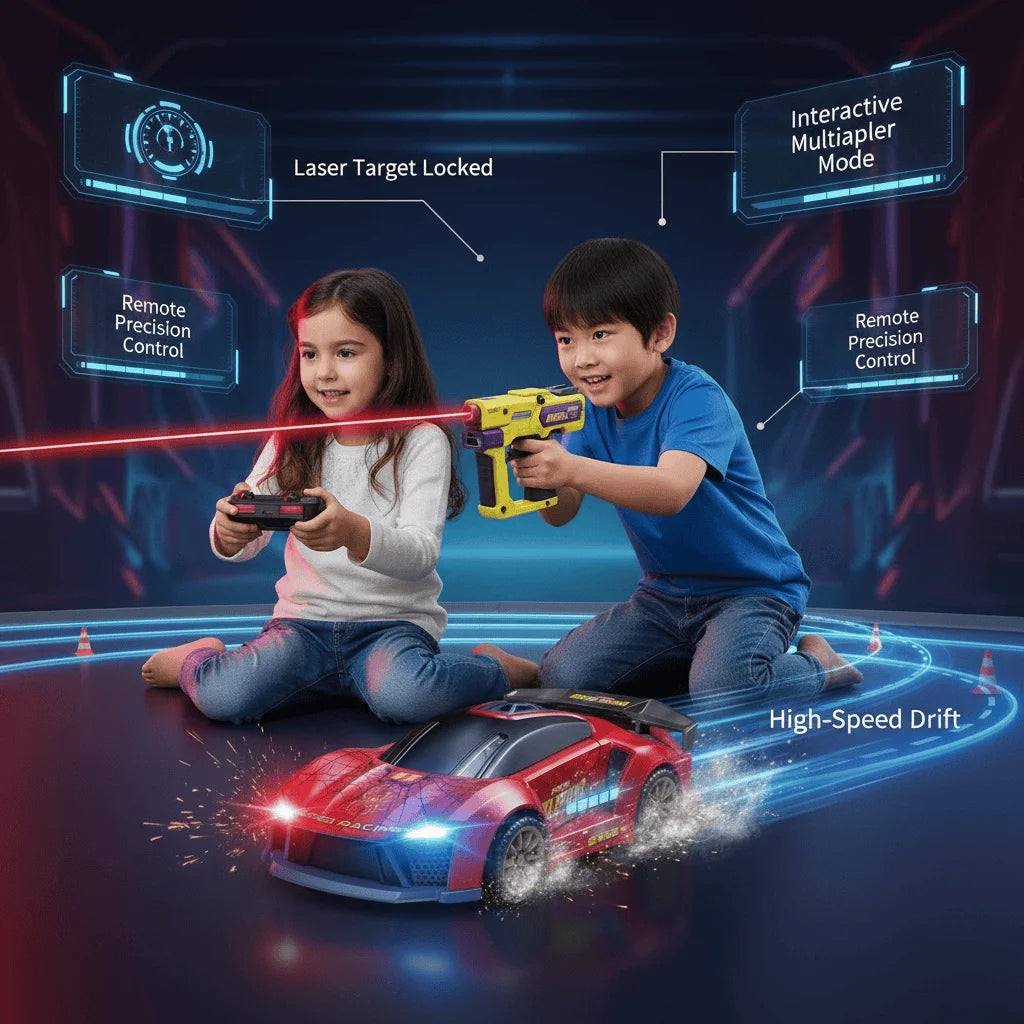 Toy Infrared Laser Gun & Remote Control Car | Car Shooting Game