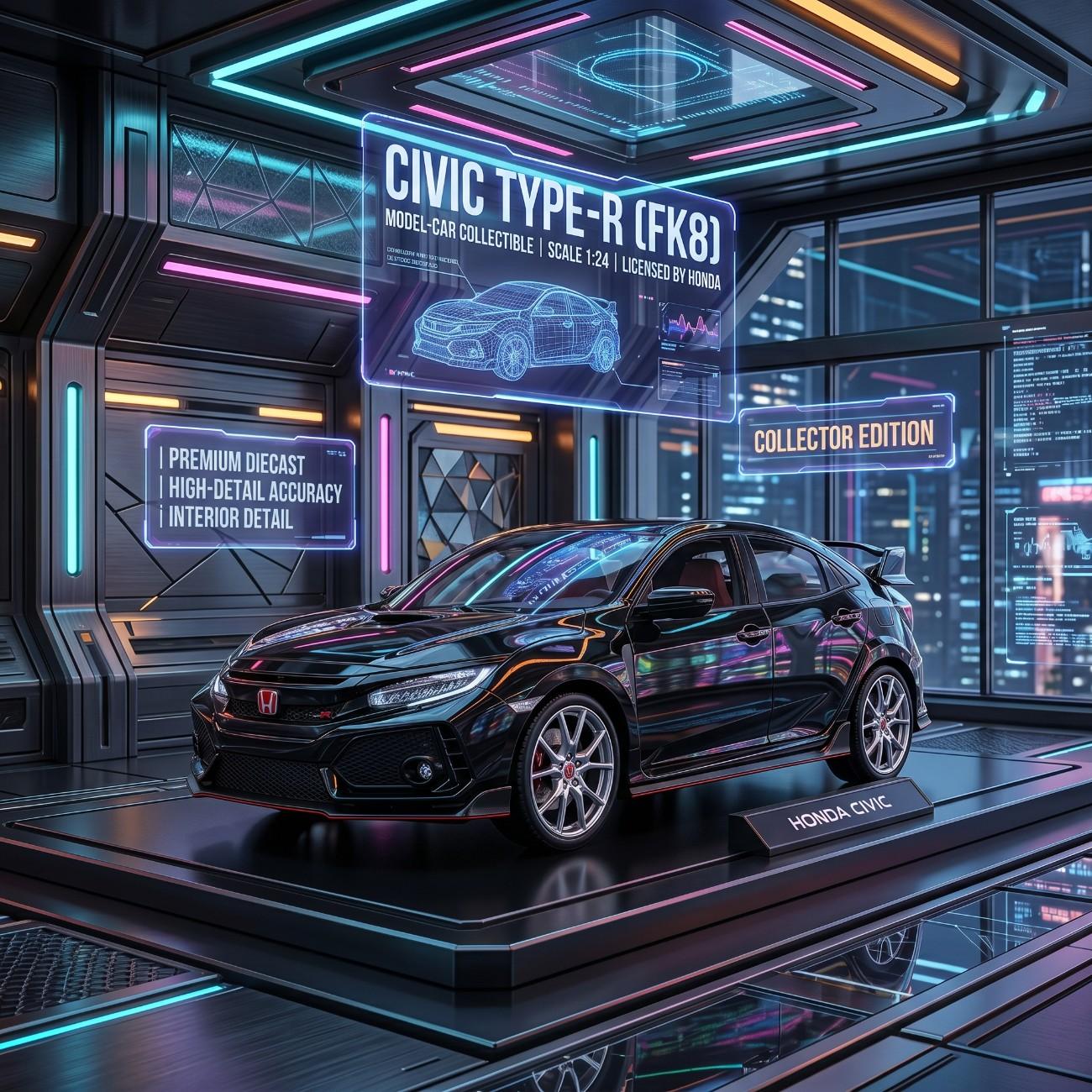 Premium Diecast Honda Civic Type-R Model Car – Collector Edition Alloy (1:24 Scale)
