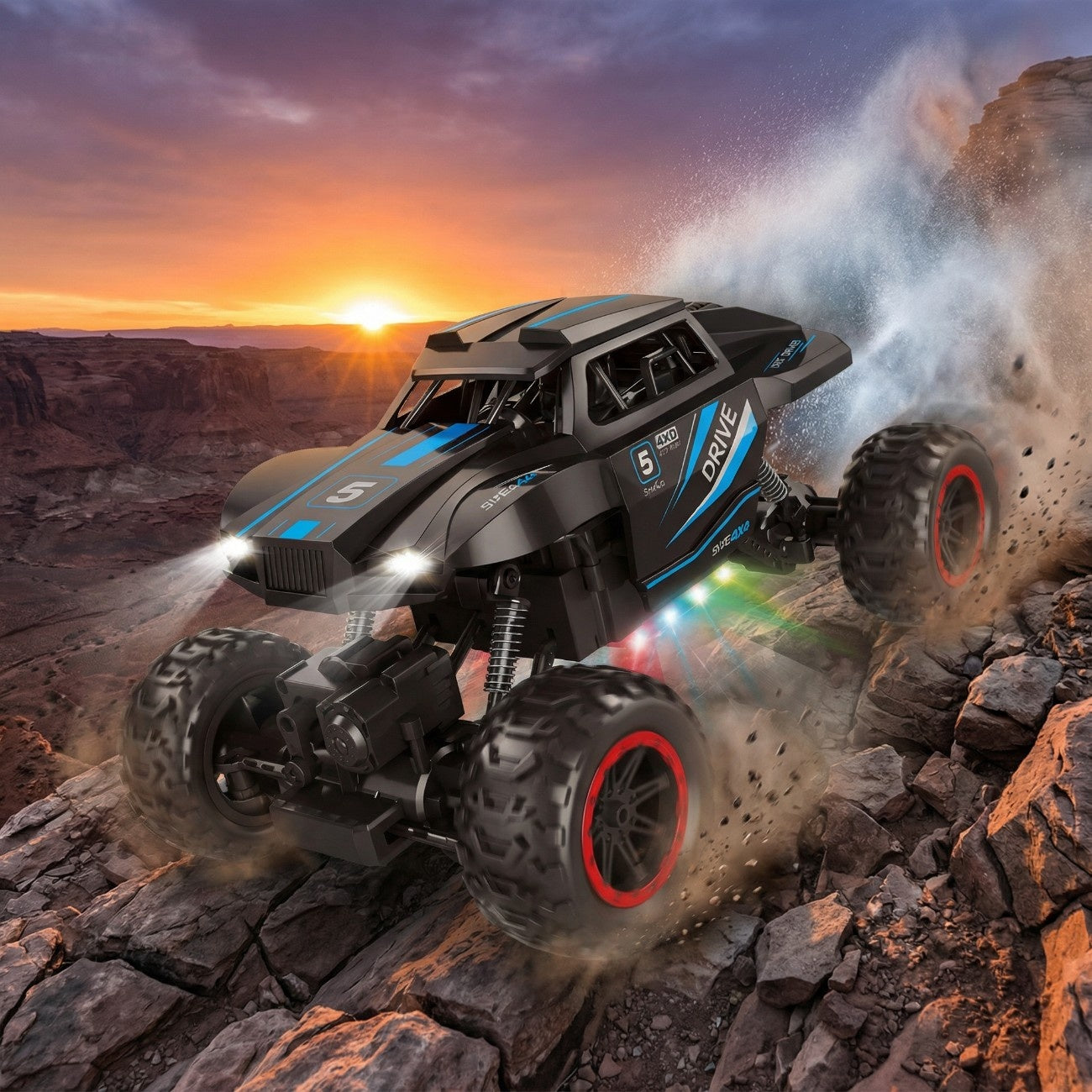 2.4GHz RC 4x4 Off-Road Climbing Spray Truck – Remote Control Monster Truck with Lights & Sound