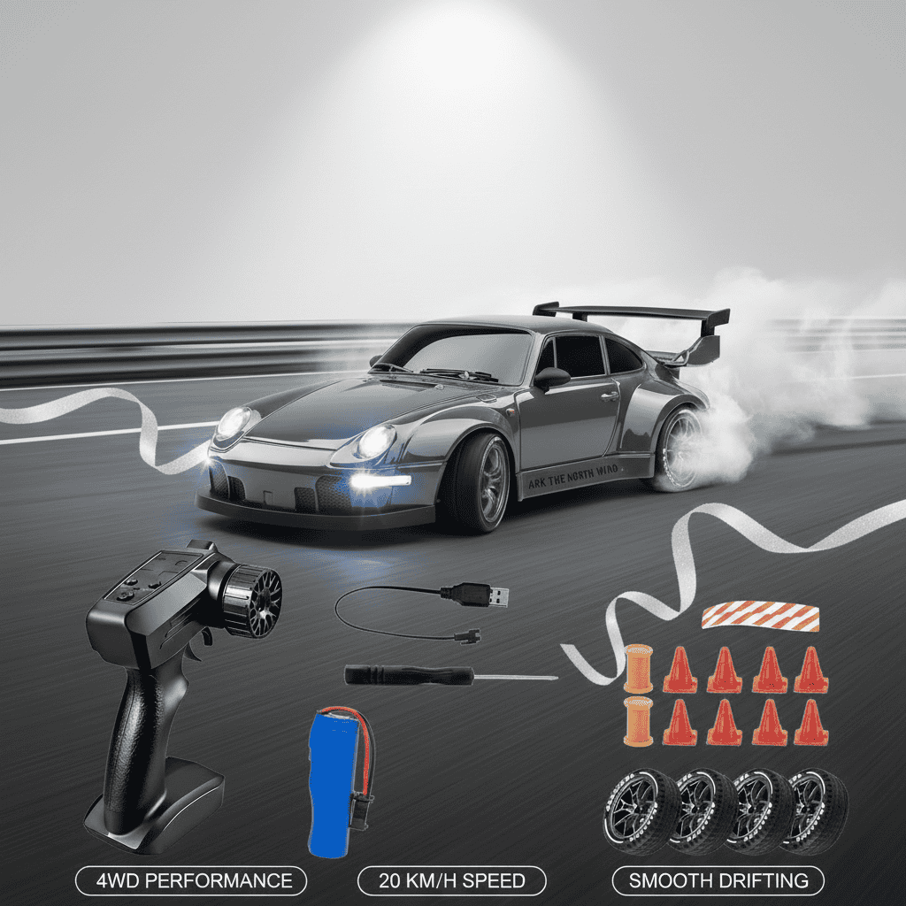1.24 Scale High-Speed Porsche 4WD RC Drift Car 20KMH