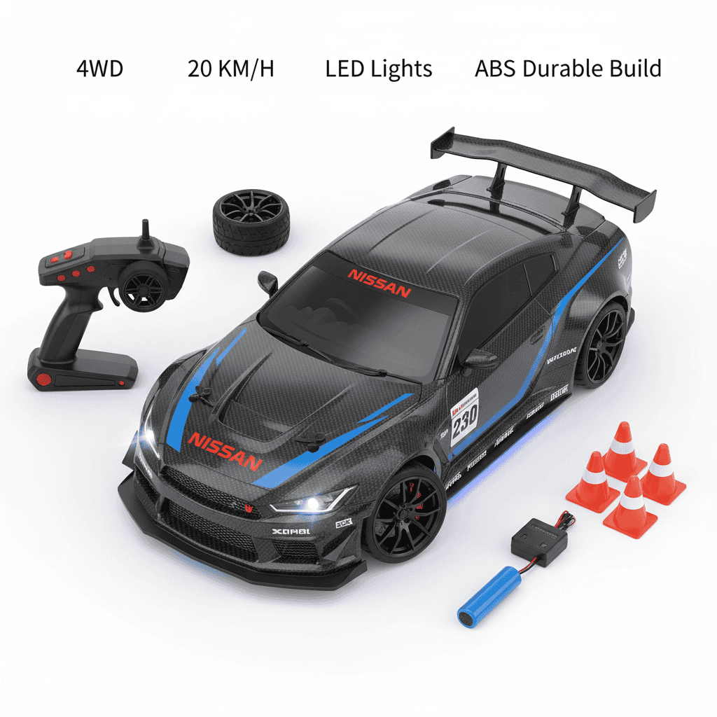 1.24 Scale High-Speed 4WD RC Drift Car 20KMH