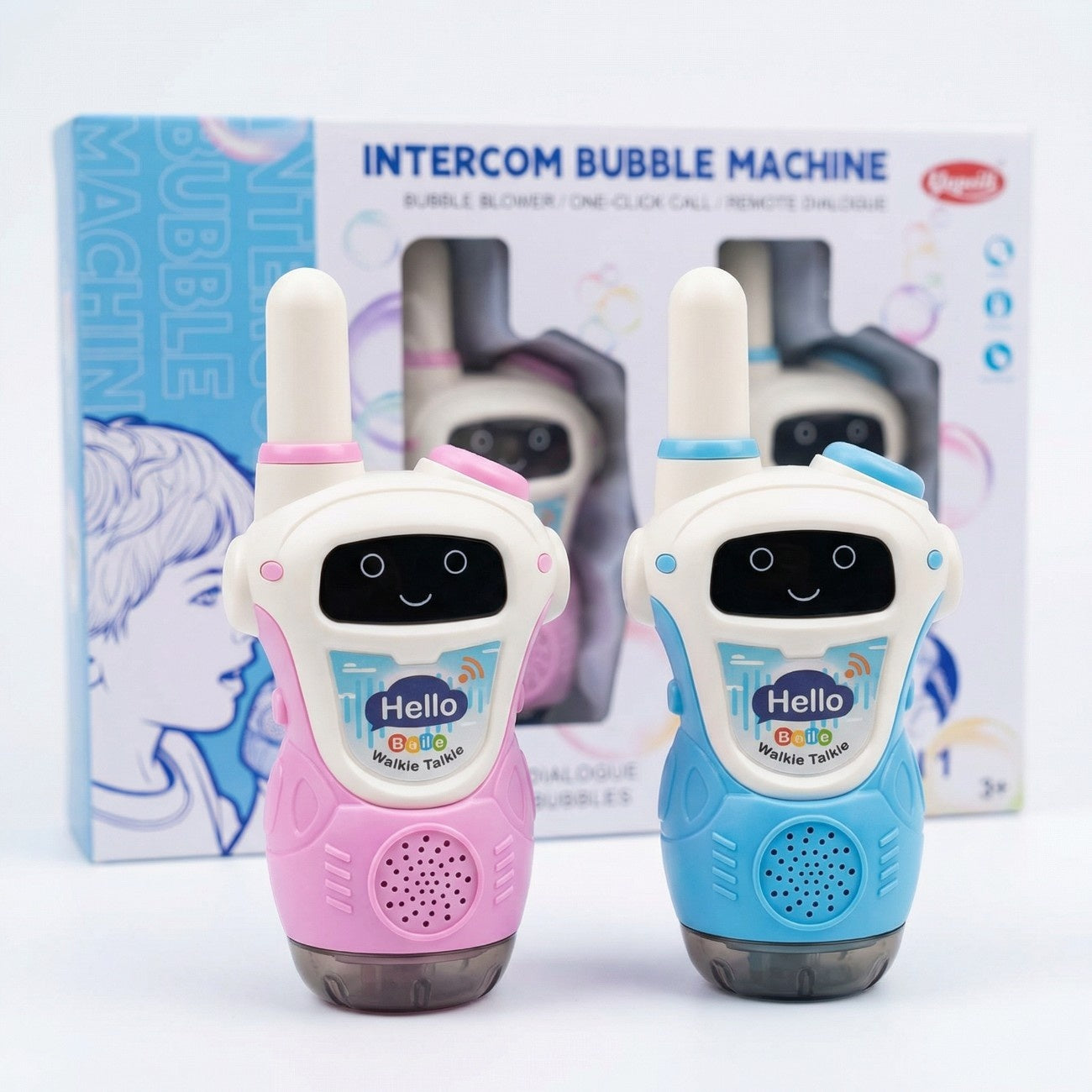 Kids Walkie Talkie Intercom – Two Way Radio with Bubble Machine