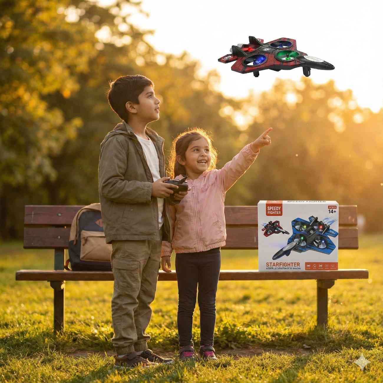 Speedy Fighter Drone - 2.4G Stunt & Hover Quadcopter for Kids