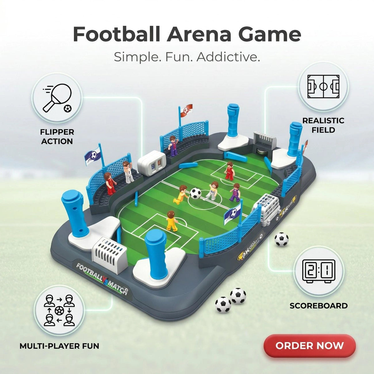 Football Arena Tabletop Battle Game – Two Player Interactive Family Fun Game