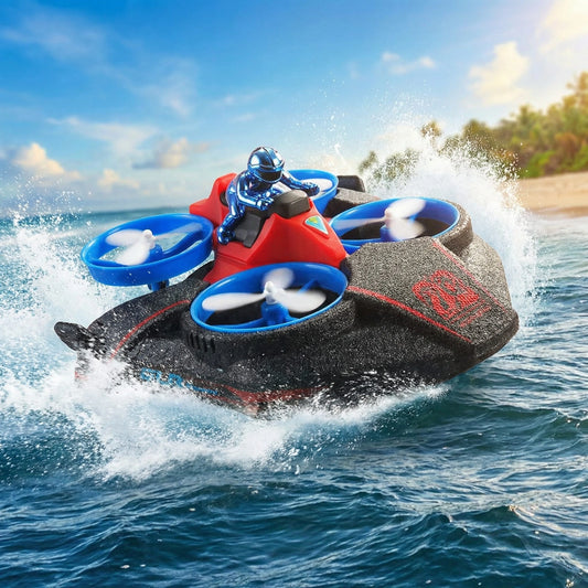 3-in-1 RC Quadcopter – Sea, Land & Air Remote Control Flying Vehicle