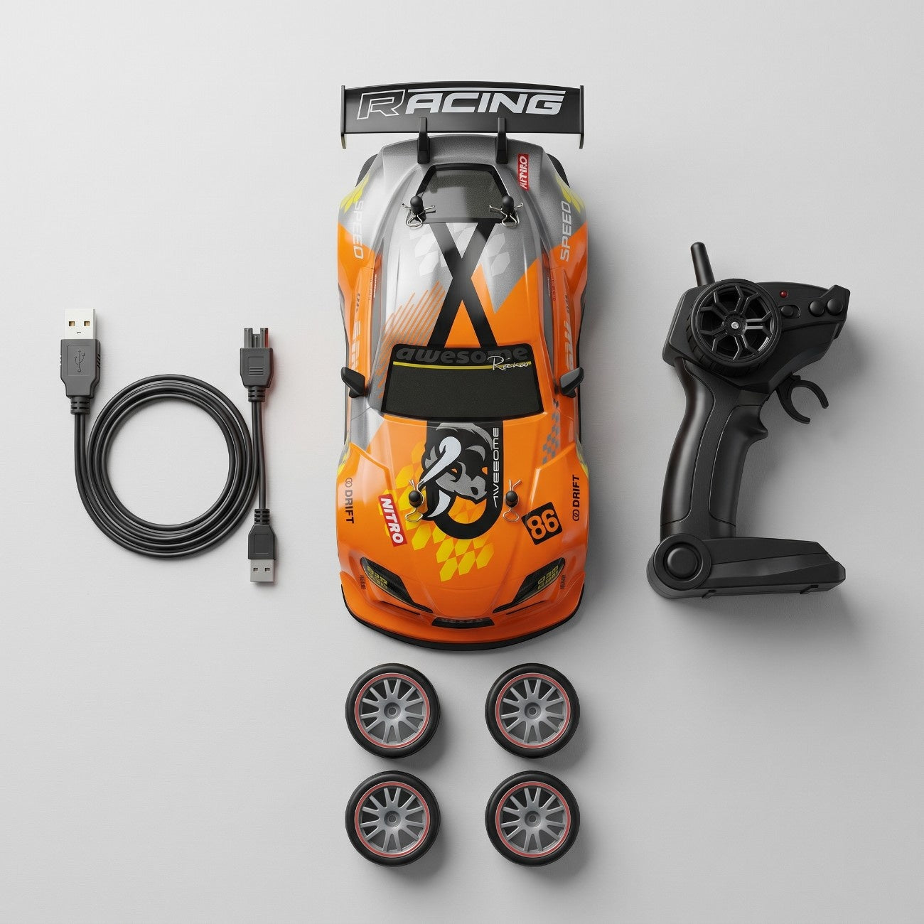 RC Supra MK4 Mini Drift Car 1:18 Scale with Drift Tires & Smoke Effect
