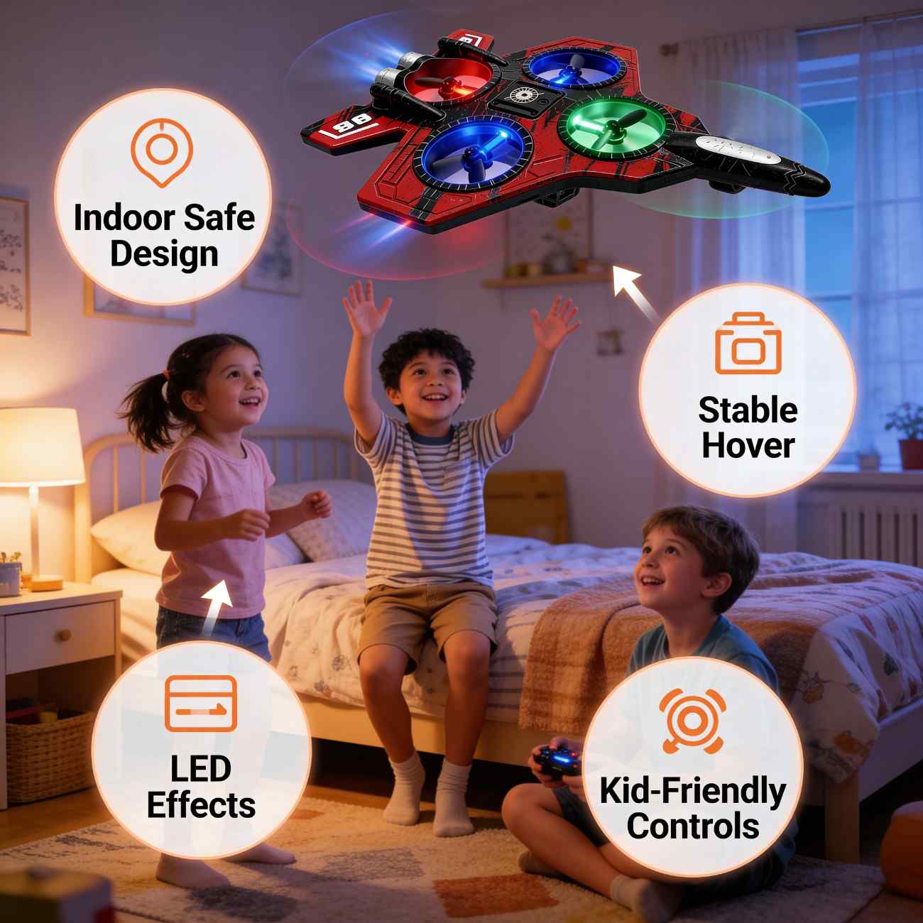 Speedy Fighter Drone - 2.4G Stunt & Hover Quadcopter for Kids