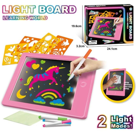 Creative Neon Colorful Light LCD Drawing Tablet 10.7" – Reusable Writing & Learning Pad for Kids