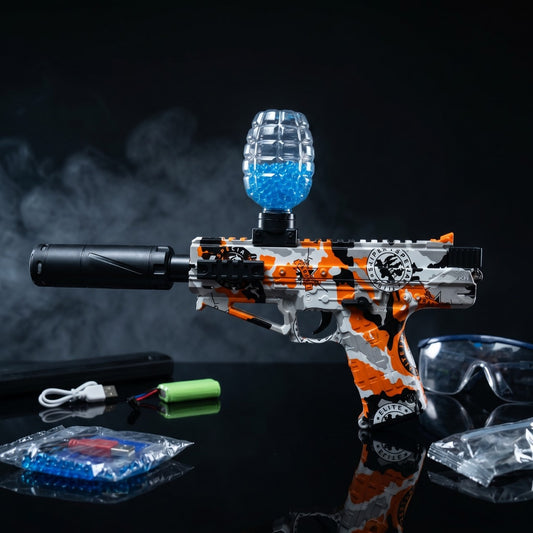 CP33 Orbeez Gel Blaster Pistol Automatic Water Beads Gun with Light Effects & Rechargeable Battery