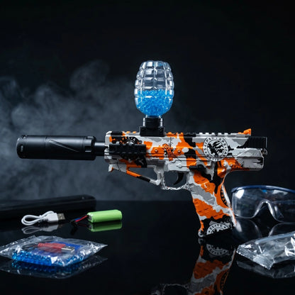 CP33 Orbeez Gel Blaster Pistol Automatic Water Beads Gun with Light Effects & Rechargeable Battery
