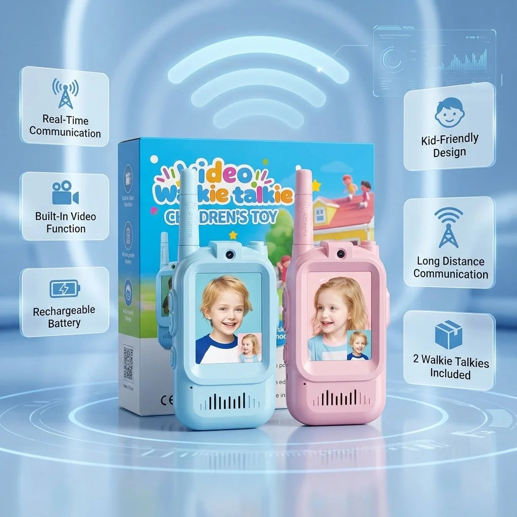 2Pcs Rechargeable Kids Video Walkie Talkie