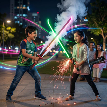 Kids Multi-Color Battle Laser Sword With Smoke