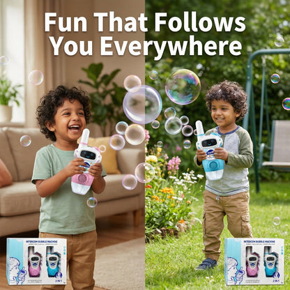 Kids Walkie Talkie Intercom – Two Way Radio with Bubble Machine