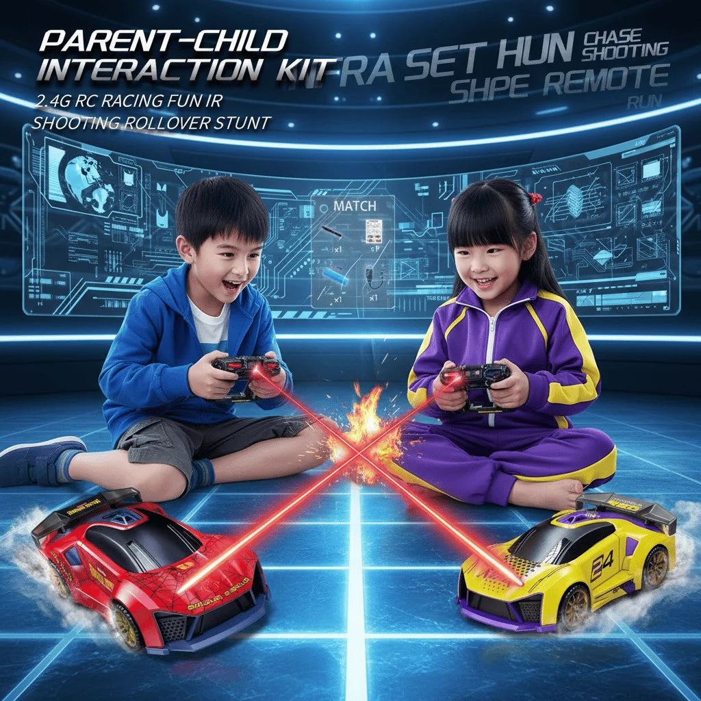 Toy Infrared Laser Gun & Remote Control Car | Car Shooting Game