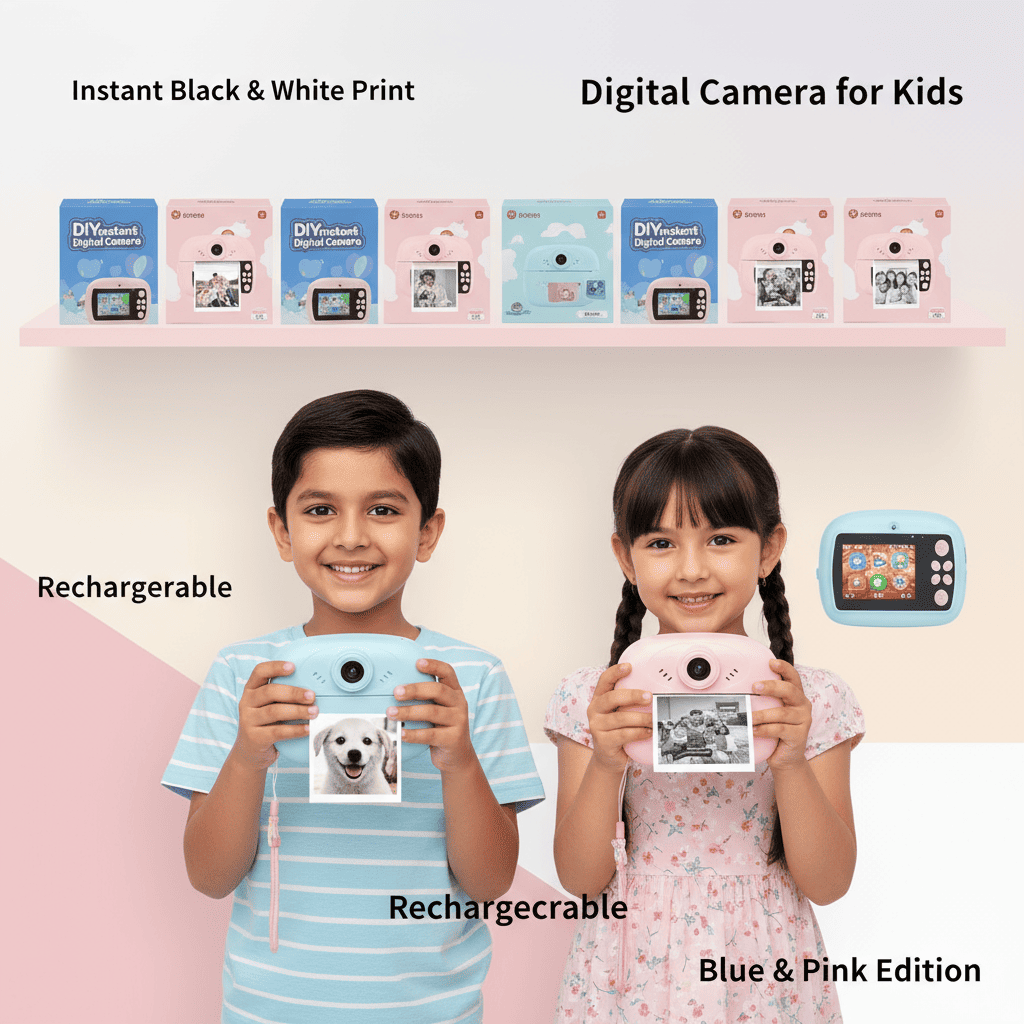 Mini Camera Printer – Instant Digital Camera & Printer for Kids