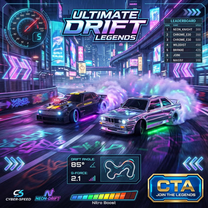 High Speed 50KM/H 1:16 4WD RC Drift Car with Gyro & LED Lights