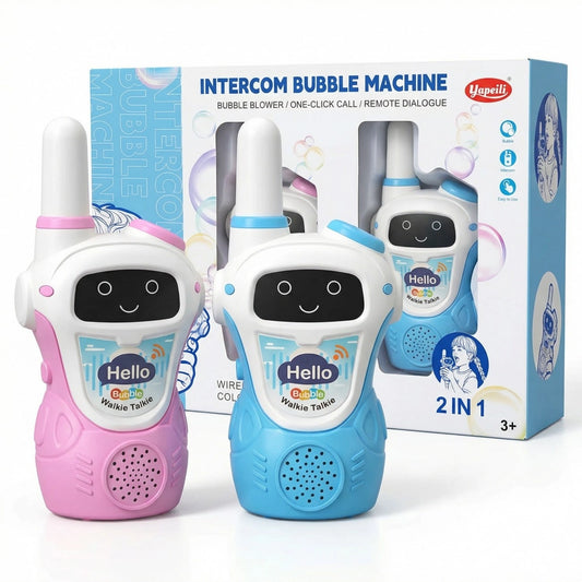 Kids Walkie Talkie Intercom – Two Way Radio with Bubble Machine