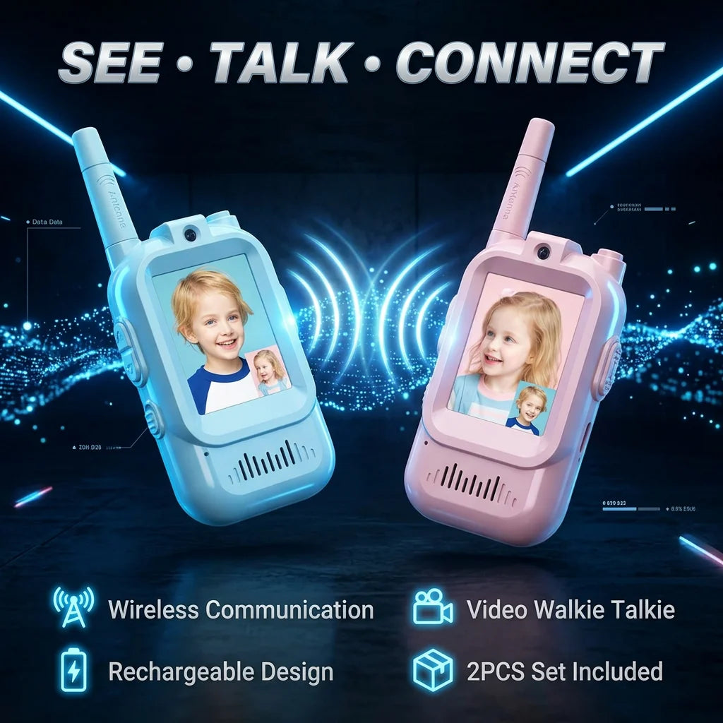 2Pcs Rechargeable Kids Video Walkie Talkie