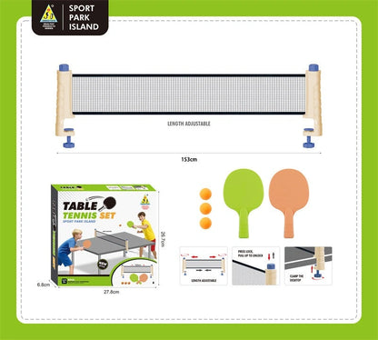 Portable Table Tennis Set with Adjustable Retractable Net