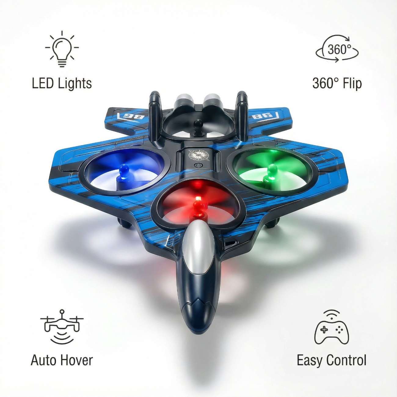Speedy Fighter Drone - 2.4G Stunt & Hover Quadcopter for Kids