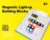 30Pcs Touch Light-Up Magnetic Building Blocks