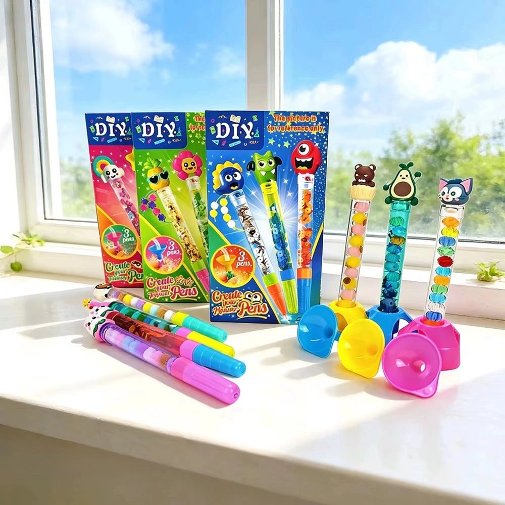 DIY Create Your Own Tropical Glitter Pen (3 pens)