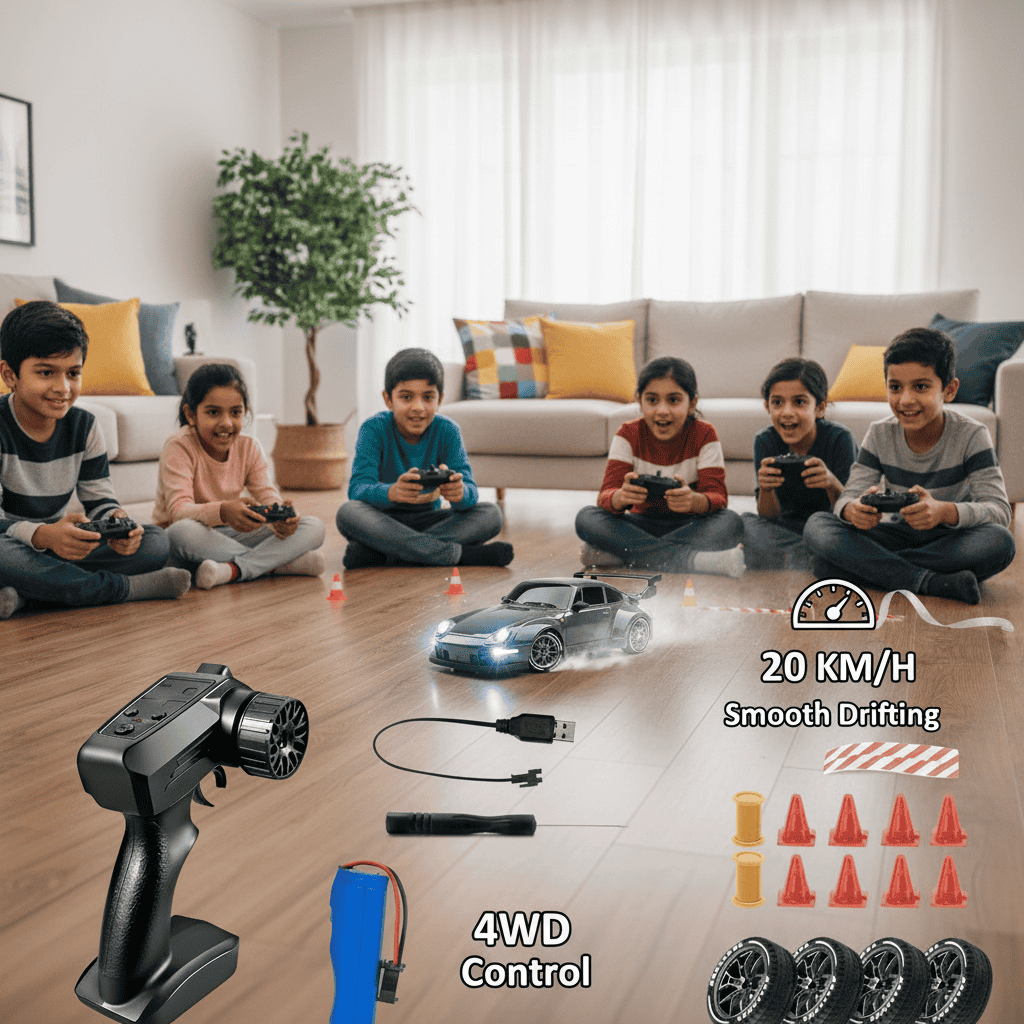 1.24 Scale High-Speed Porsche 4WD RC Drift Car 20KMH