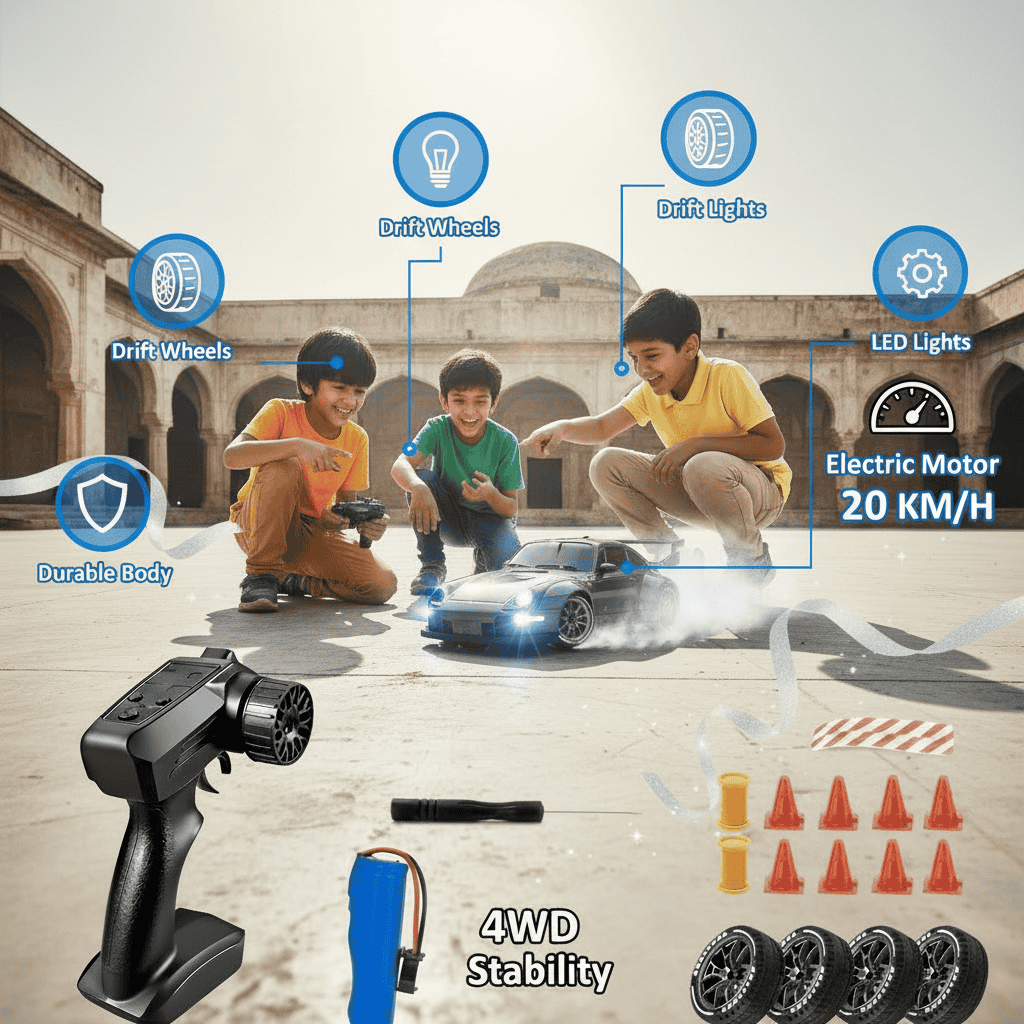 1.24 Scale High-Speed Porsche 4WD RC Drift Car 20KMH