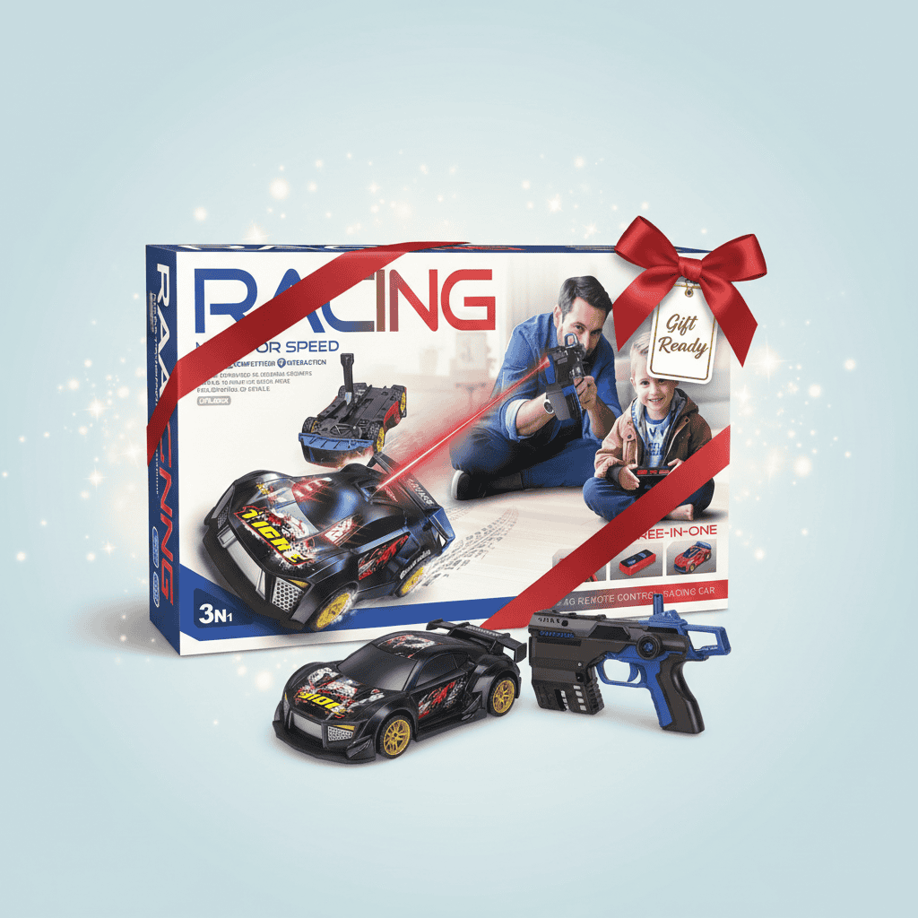Toy Infrared Laser Gun & Remote Control Car | Car Shooting Game