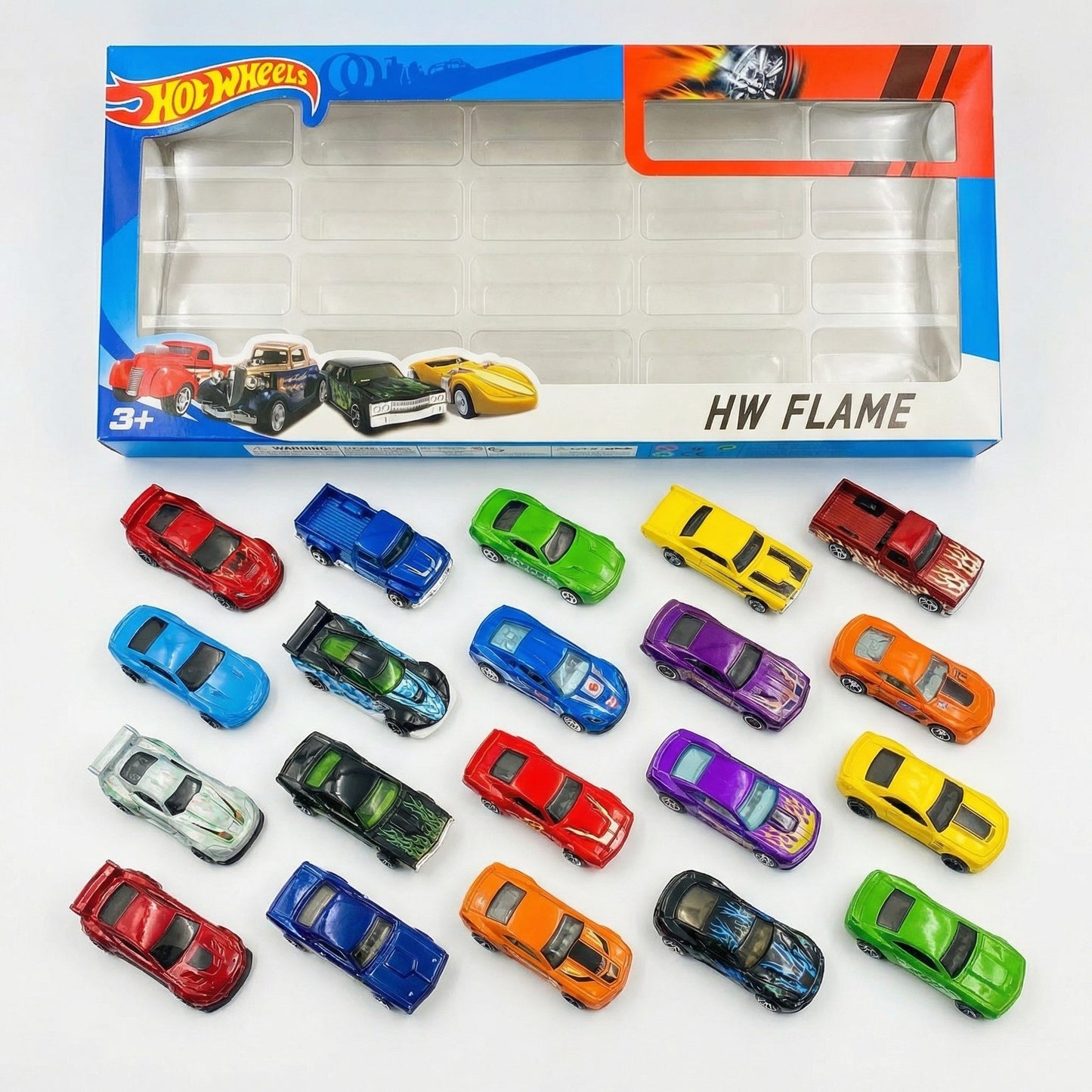 Hot Wheels 20 Cars Bundle – Classic & Sports Mini Car Collection