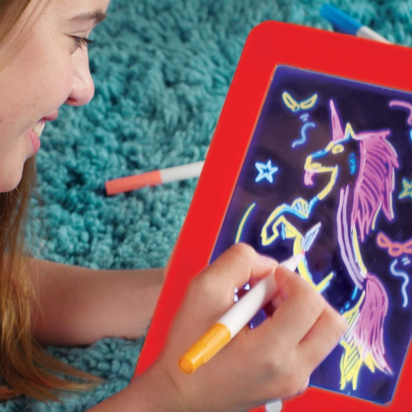 Creative Neon Colorful Light LCD Drawing Tablet 10.7" – Reusable Writing & Learning Pad for Kids