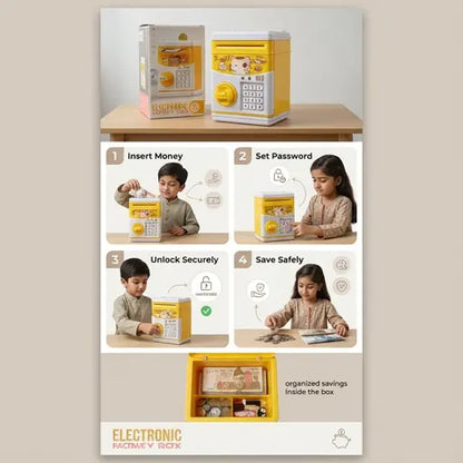 Cute Electronic Money Box with Password Lock for Kids - Smart Savings Safe Piggy Bank
