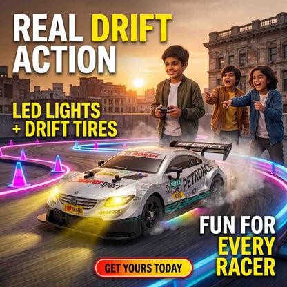30KM/H RC Drift Racing Car 1:16 – LED Lights + Drift Kit
