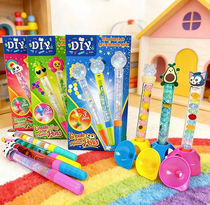 DIY Create Your Own Tropical Glitter Pen (3 pens)