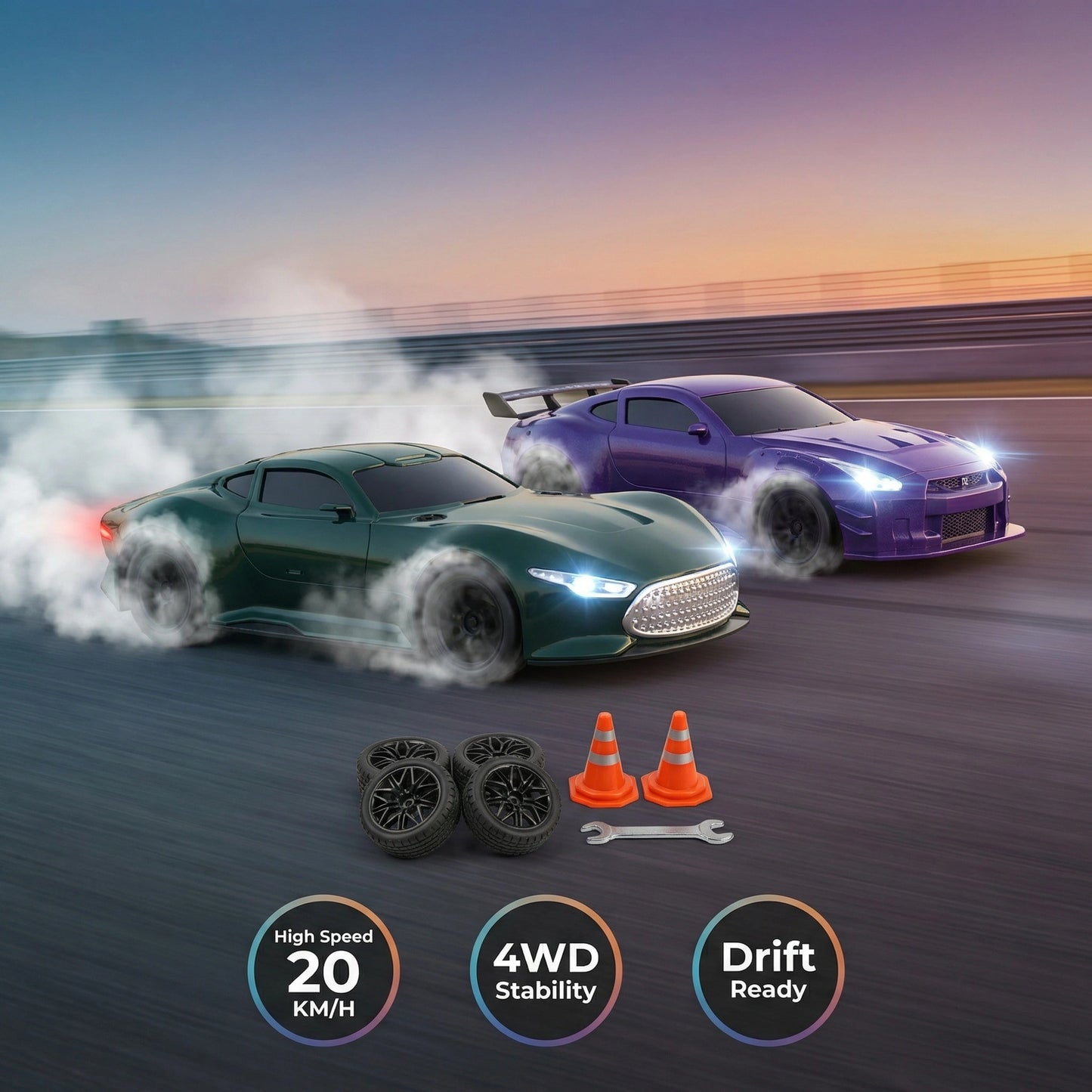 1:24 Scale RC Drift Car – 20KMH High-Speed 4WD Remote Control Racing Car