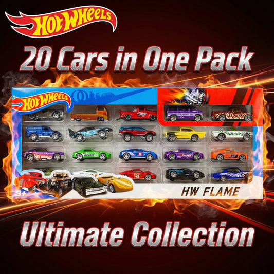Hot Wheels 20 Cars Bundle – Classic & Sports Mini Car Collection