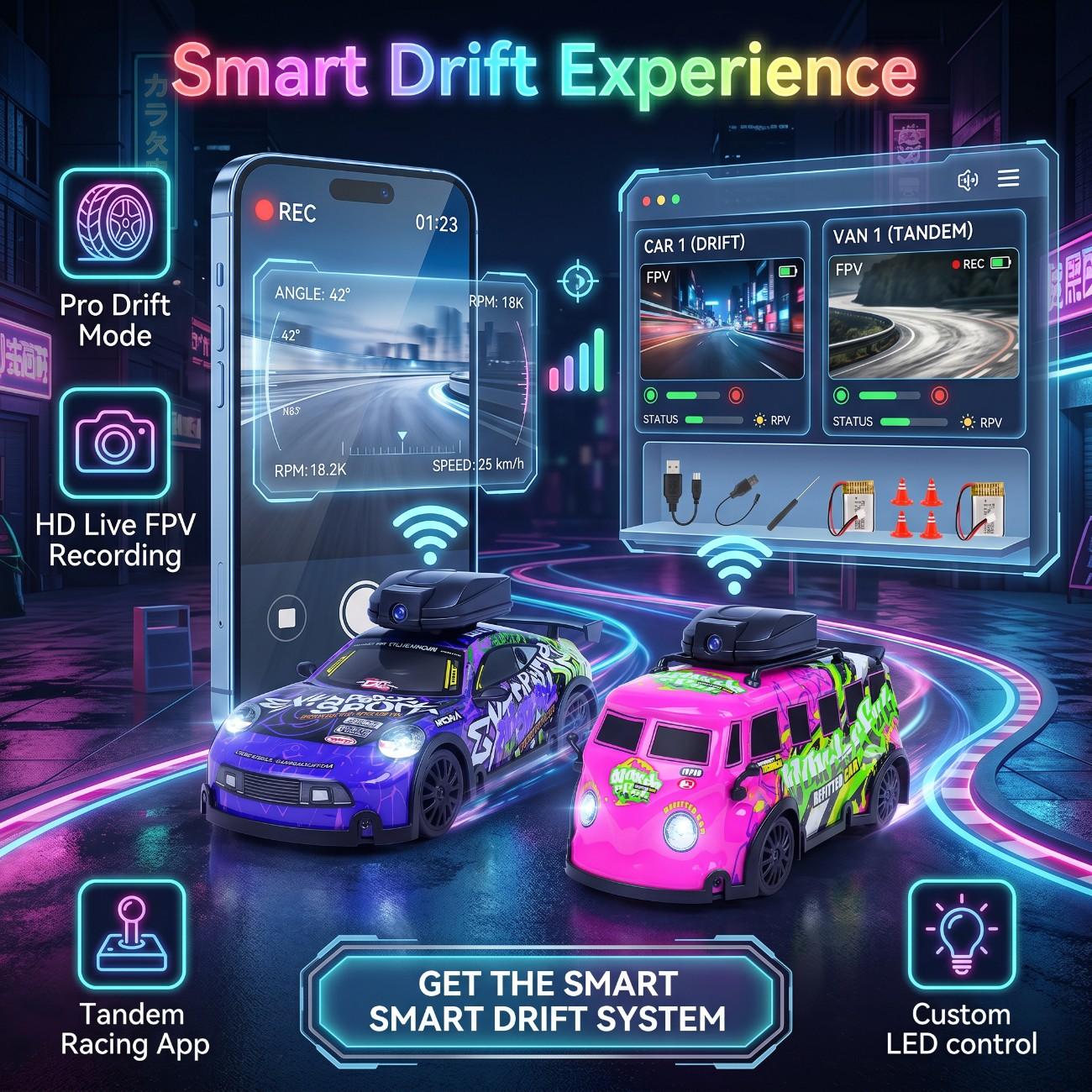 2.4GHz Mini RC Camera Drift Car & Van | 4WD Remote Control Toy