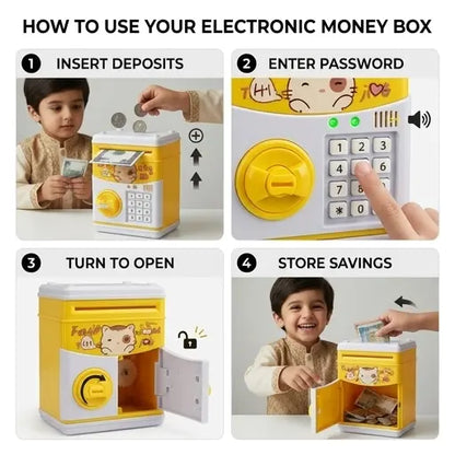 Cute Electronic Money Box with Password Lock for Kids - Smart Savings Safe Piggy Bank