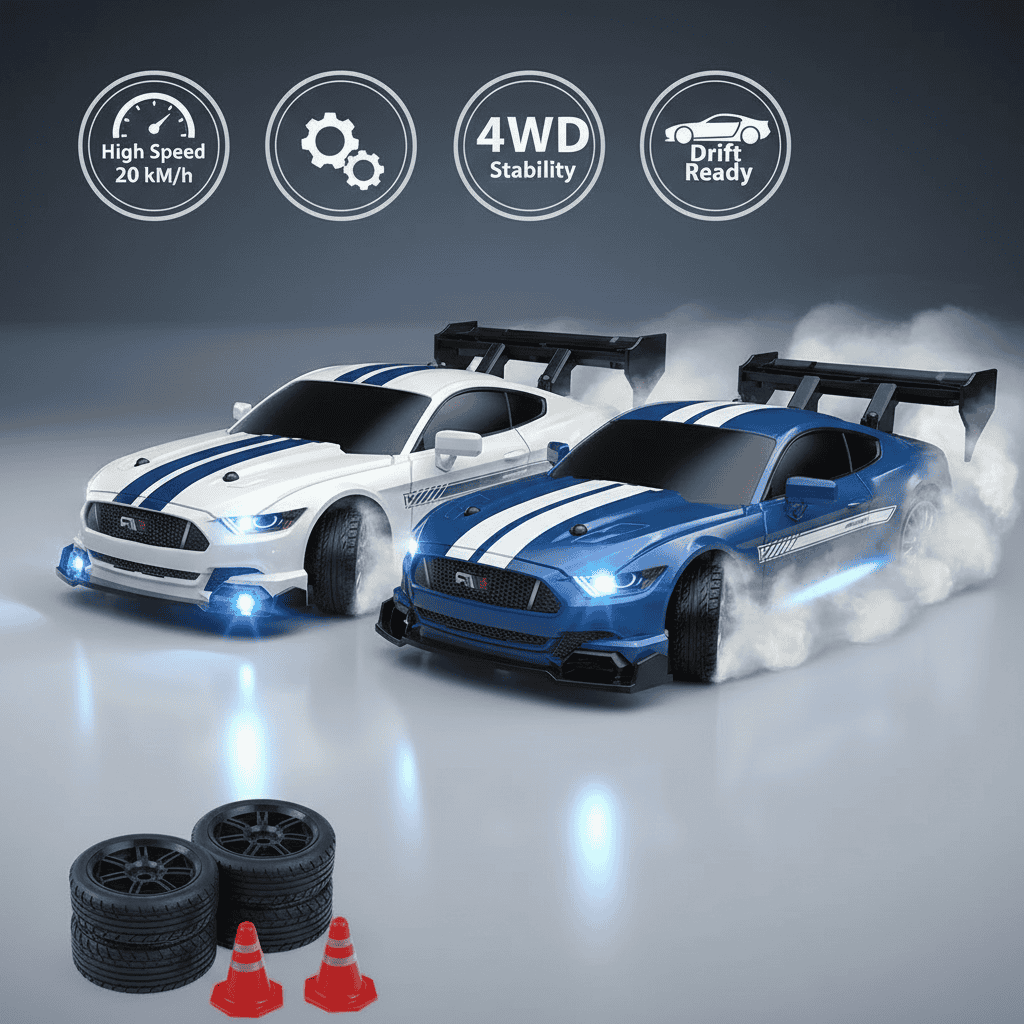 1.24 Scale High-Speed 4WD RC Drift Car 20KMH