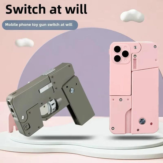 Foldable Mobile Phone Soft Bullet Gun Toy for Kids