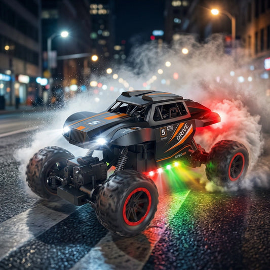 2.4GHz RC 4x4 Off-Road Climbing Spray Truck – Remote Control Monster Truck with Lights & Sound