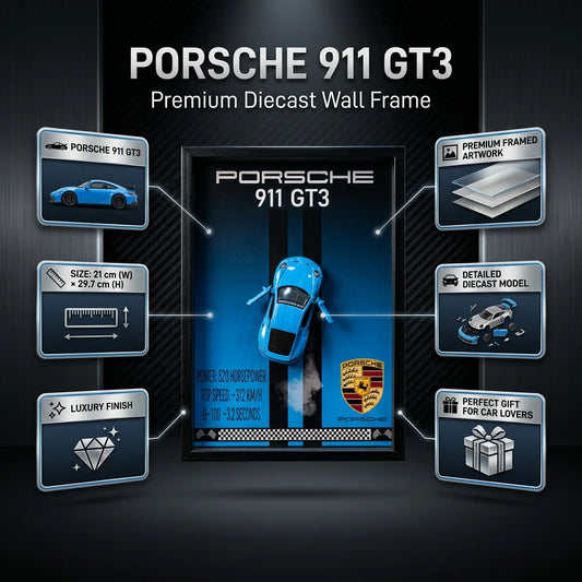 1:32 Diecast Porsche 911 3D Frame Model Car