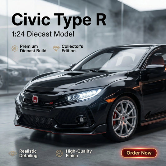 Premium Diecast Honda Civic Type-R Model Car – Collector Edition Alloy (1:24 Scale)