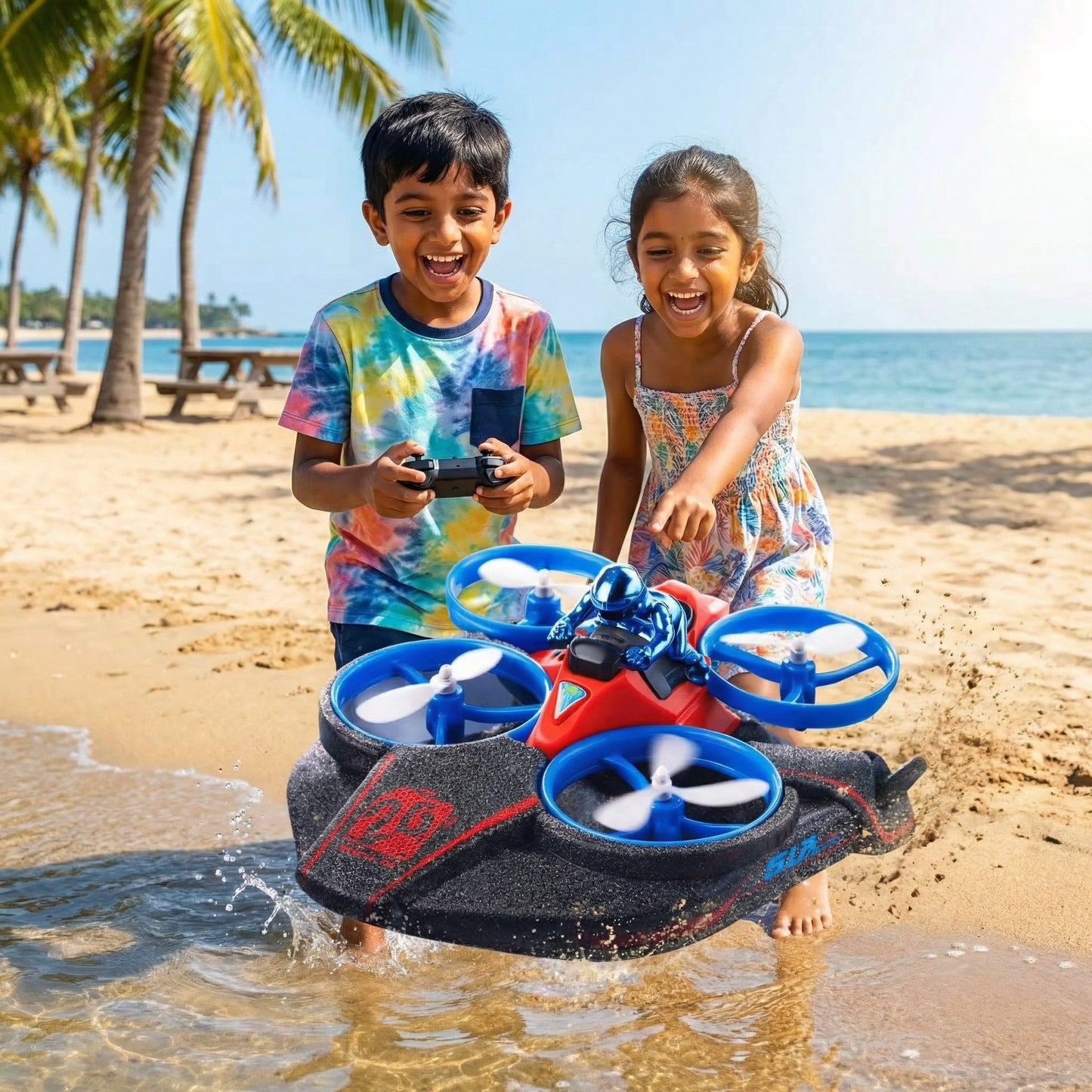 3-in-1 RC Quadcopter – Sea, Land & Air Remote Control Flying Vehicle